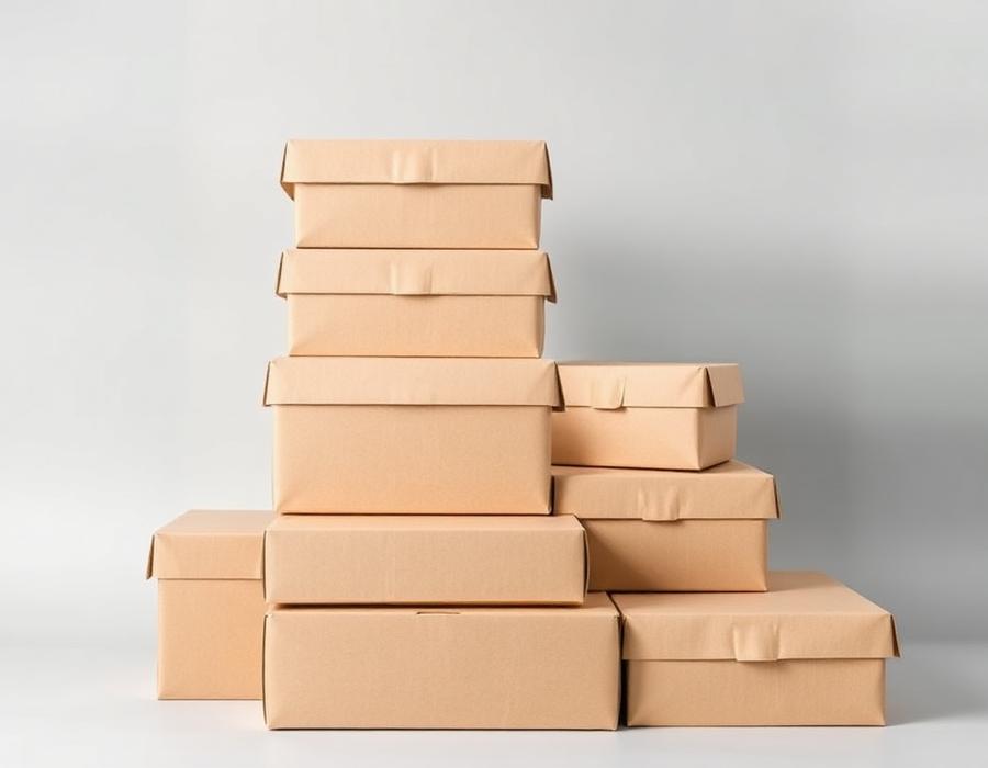 Caixas kraft para delivery empilhadas